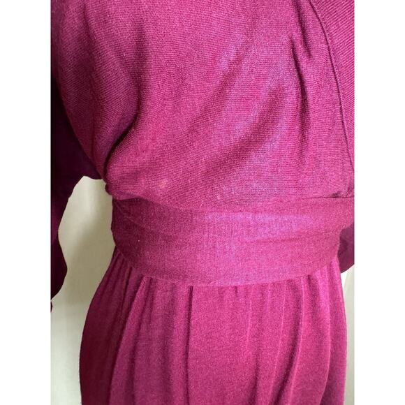Vintage 1970s Dress CHH Carol Horns Habitat Cotton Dress Small Deep Purple Retro - Picture 4 of 12